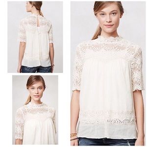 ❌SOLD❌ Anthropologie Cassis Peasant Top Lace XS